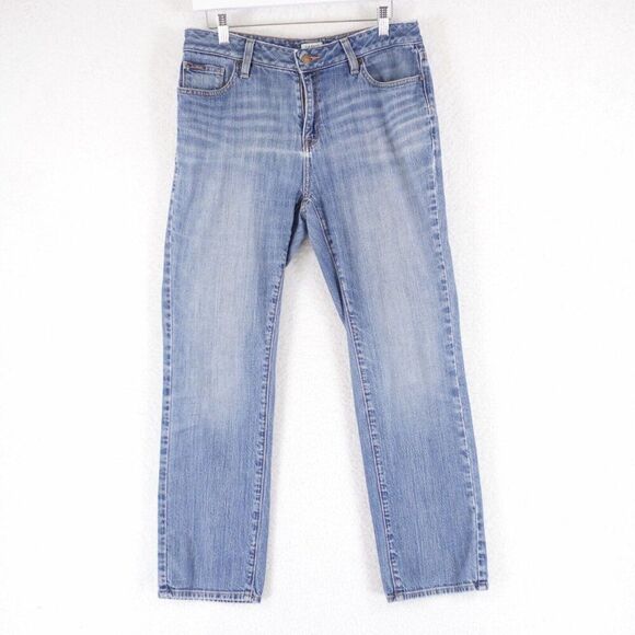 L.L. Bean Blue Size 8 Pet‎ Denim Jeans 31/28 Mid Rise Whiskering Cotton Blend - Picture 1 of 9